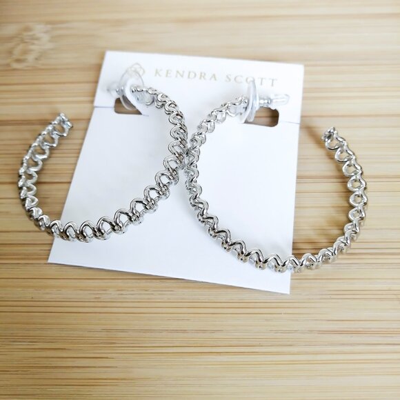 Fallyn Silver Hoop Earrings by Kendra Scott - Picture 1 of 4